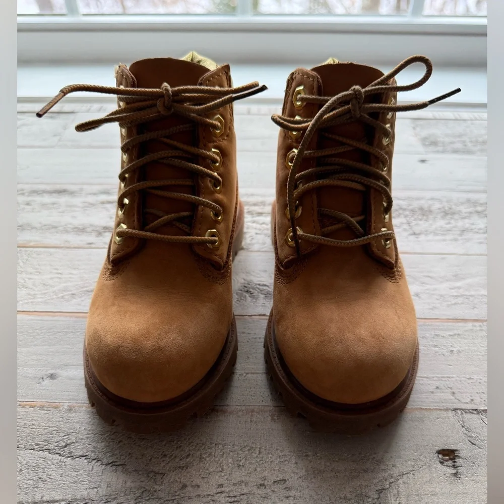 Timberland Kids Tan and Gold Leather Boots